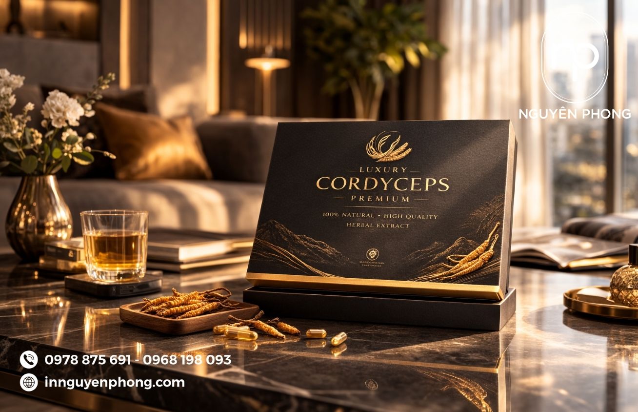 Mẫu hộp đựng đông trùng hạ thảo chất lượng 